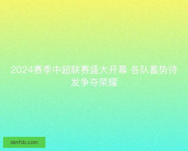 2024赛季中超联赛盛大开幕 各队蓄势待发争夺荣耀
